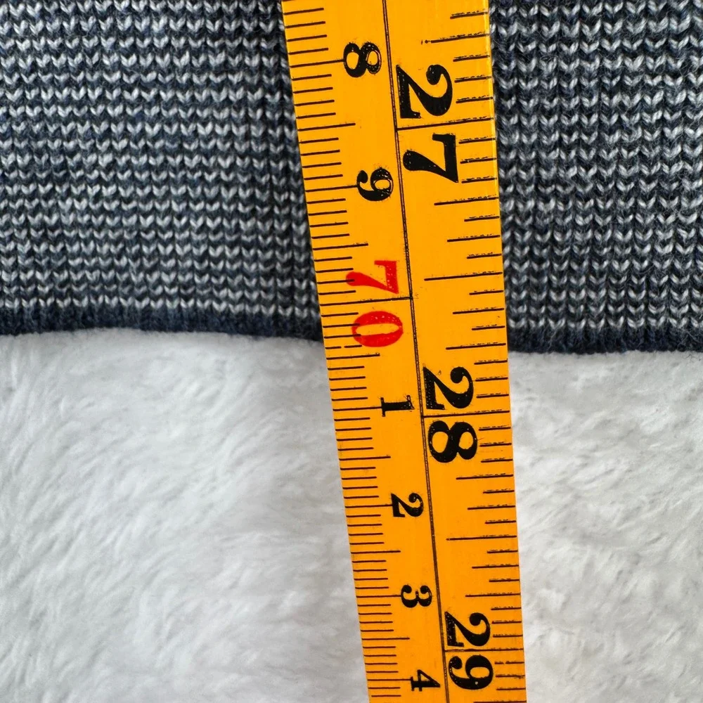 Banana Republic Sweater‎ Mens Large Blue Striped Silk Cashmere Blend Crewneck